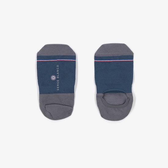serge blanco Pack 3 paires de chaussettes invisibles gris ardoise