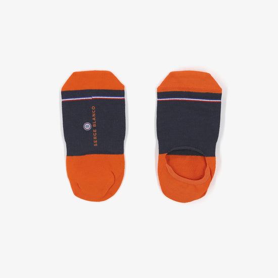 serge blanco Pack 3 paires de chaussettes invisibles orange abricot