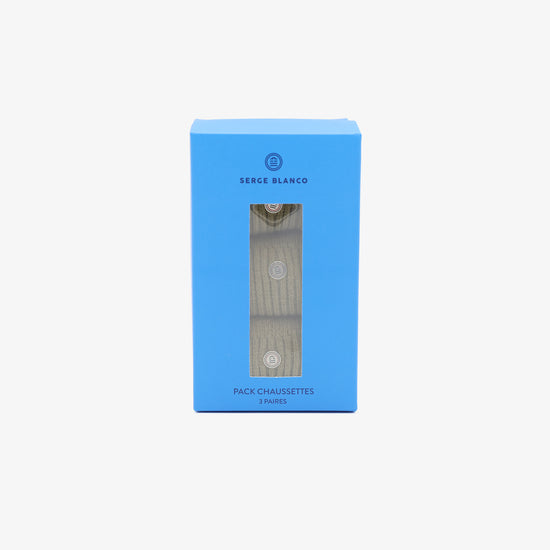Serge Blanco Pack 3 Paires De Chaussettes Longues Unies Vert Teck
