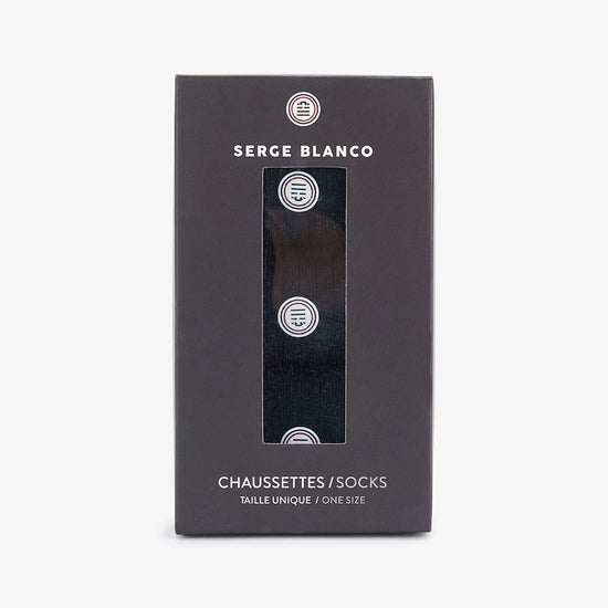 serge blanco Pack de 3 paires de chaussettes hautes unies bleu foncé