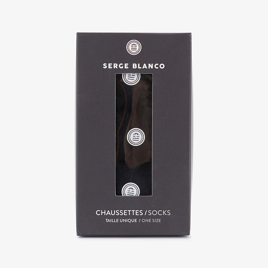 serge blanco Pack de 3 paires de chaussettes hautes unies noires