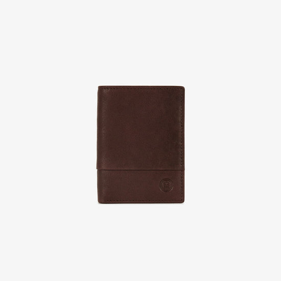 serge blanco Petit portefeuille en cuir Anchorage chocolat