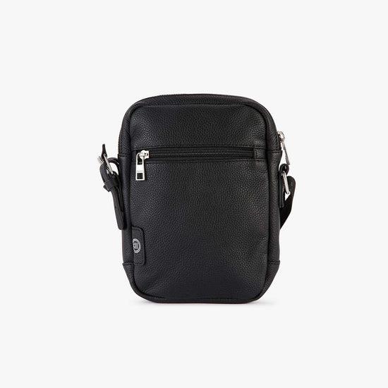 Serge Blanco Petit Sac à Bandoulière London En Cuir Noir