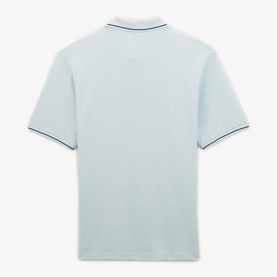 Serge Blanco Polo Maille Piquée Avec Liseré Bleu Nuage