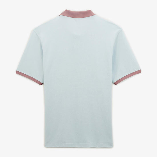 Serge Blanco Polo Maille Piquée Col Contrastant Bleu Nuage