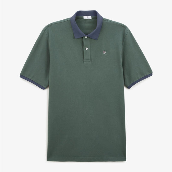 serge blanco Polo maille piquée militaire col contrastant