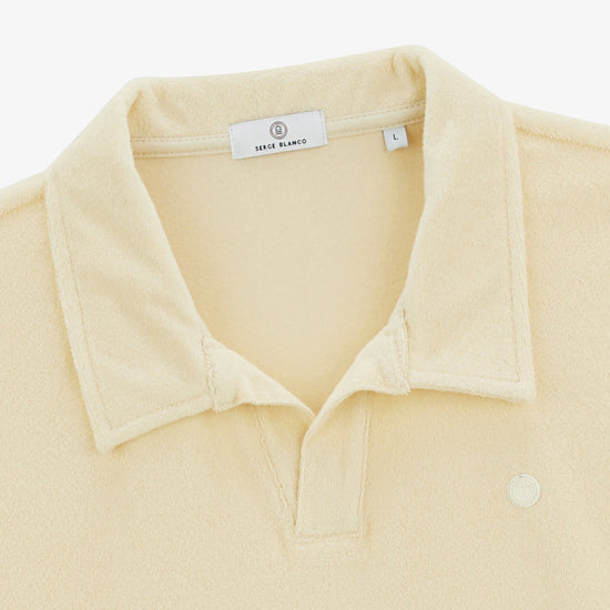 Serge Blanco Polo Manches Courtes éponge Lane Blanc Latte