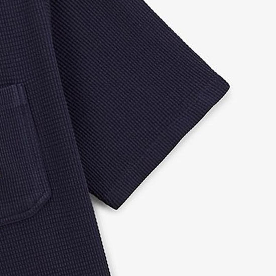 Serge Blanco Polo Manches Courtes Gaufrette Logan Bleu Foncé