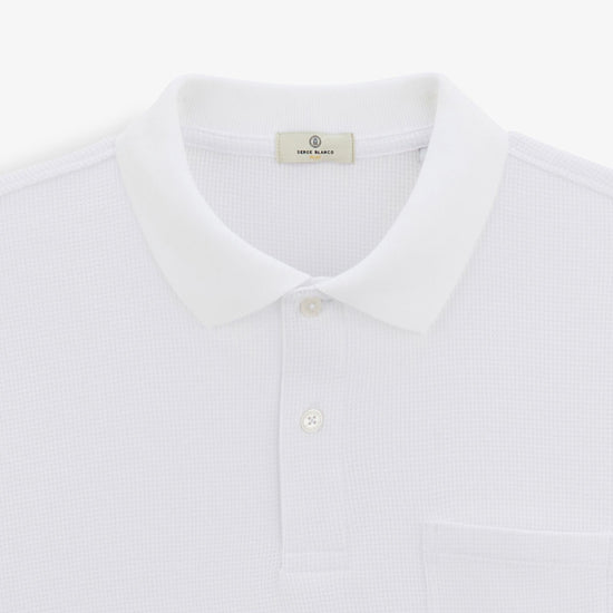 Serge Blanco Polo Manches Courtes Logan Gaufrette Blanc