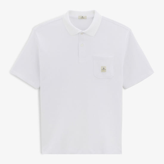 serge blanco Polo manches courtes Logan gaufrette blanc