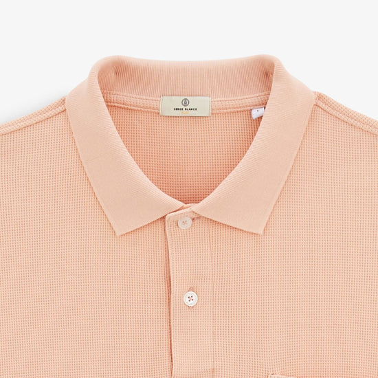 Serge Blanco Polo Manches Courtes Logan Gaufrette Rose Skin