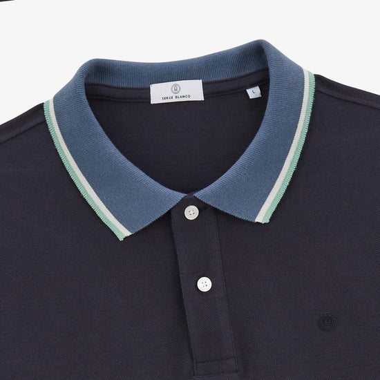 Serge Blanco Polo Manches Courtes Piqué Laos Dark Navy