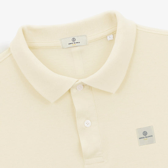 Serge Blanco Polo Manches Courtes Piqué Laxton Blanc Latte