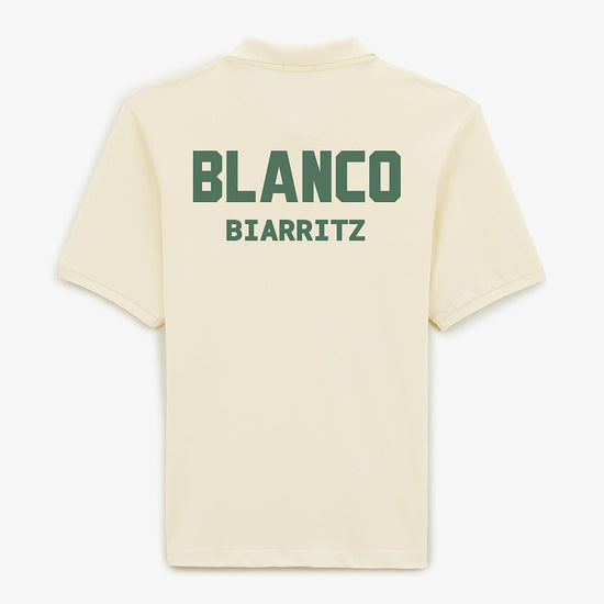 serge blanco Polo manches courtes piqué Laxton blanc latte