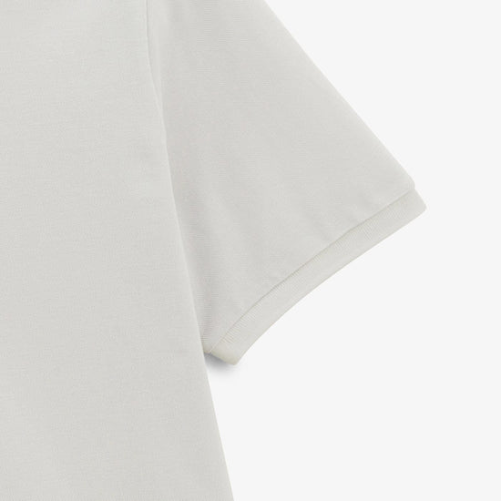 Serge Blanco Polo Manches Courtes Piqué Lino Col Zippé Blanc