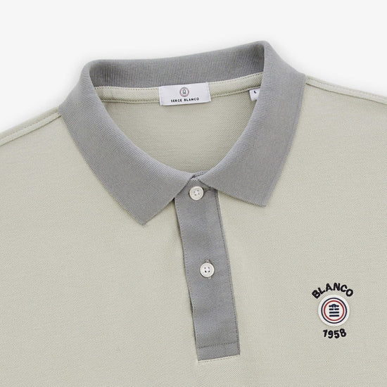 Serge Blanco Polo Manches Courtes Piqué Loan Gris Perle