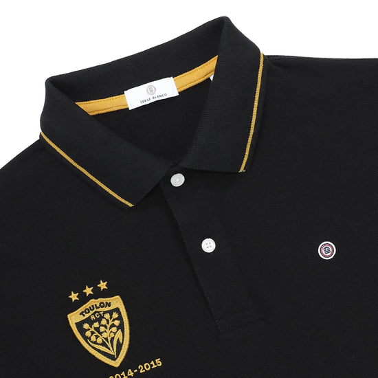 Serge Blanco Polo Manches Courtes RCT Triplé Coupe D'Europe Noir