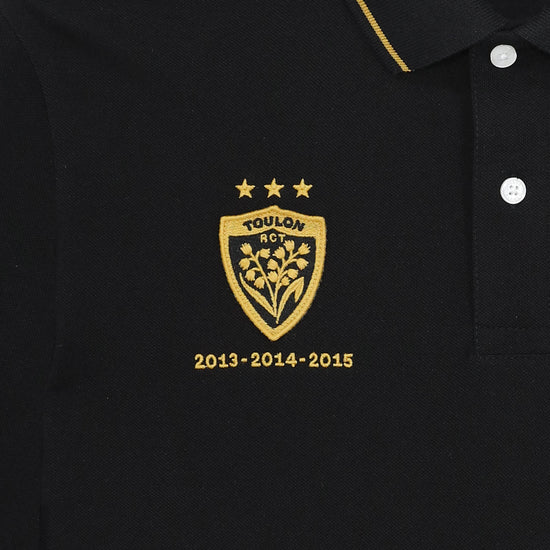 Serge Blanco Polo Manches Courtes RCT Triplé Coupe D'Europe Noir