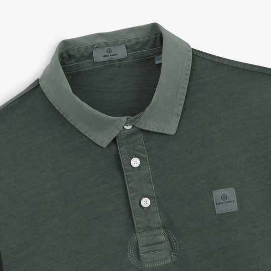Serge Blanco Polo Manches Longues Léon En Jersey Gris Anthracite