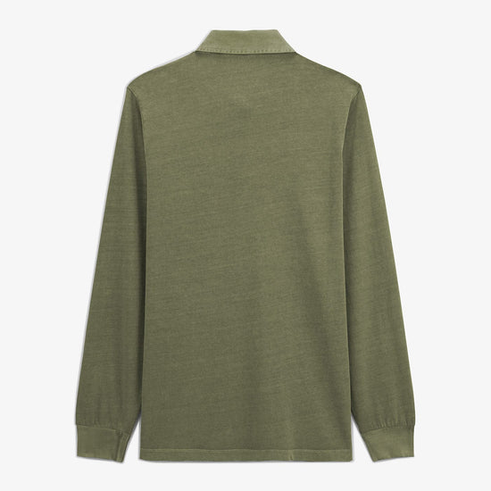 Serge Blanco Polo Manches Longues Léon En Jersey Vert Teck