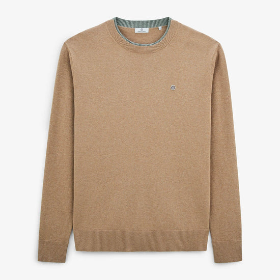 serge blanco Pull Mathis col double contrastant beige