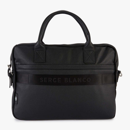 Serge Blanco Sac Pour Ordinateur London En Cuir Noir