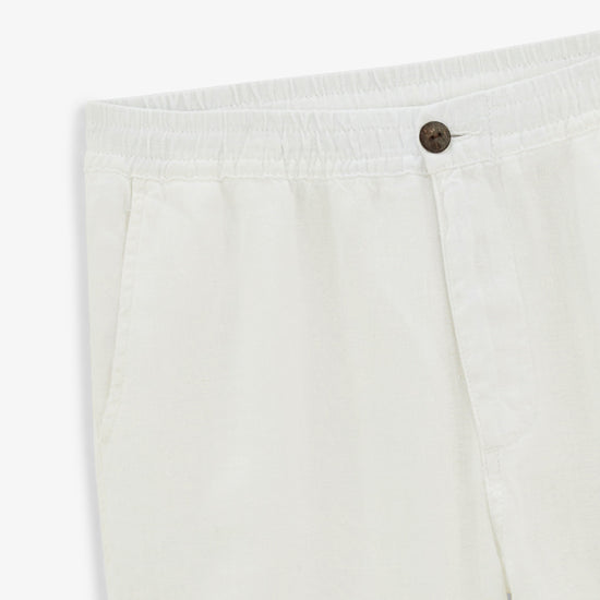 Serge Blanco Bermuda 243 En Lin Blanc