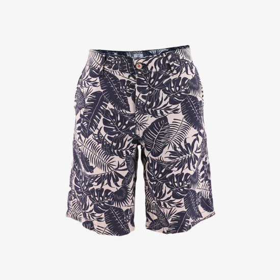 serge blanco Bermuda bleu marine imprimé