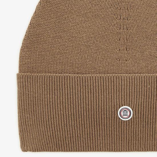 Serge Blanco Bonnet Uni En Coton Et Laine Camel