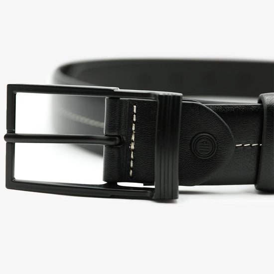 Serge Blanco Ceinture En Cuir Lisse Noir