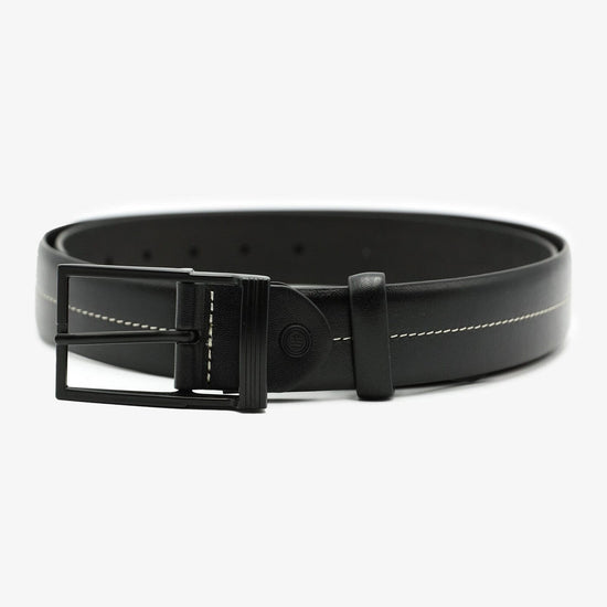 serge blanco Ceinture en cuir lisse noir