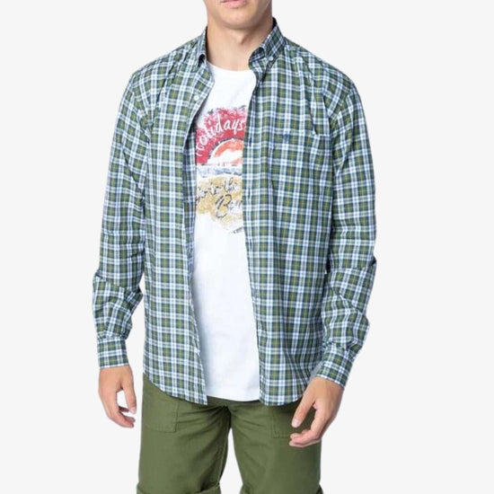 serge blanco Chemise À Carreaux Clan - Coupe Ajustée