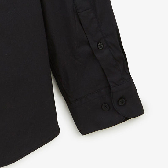 Serge Blanco Chemise à Manches Longues Unie Noire