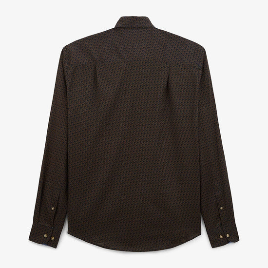 Serge Blanco Chemise à Motif Bleu Foncé