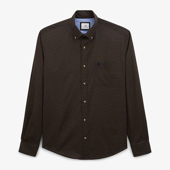 serge blanco Chemise à motif bleu foncé