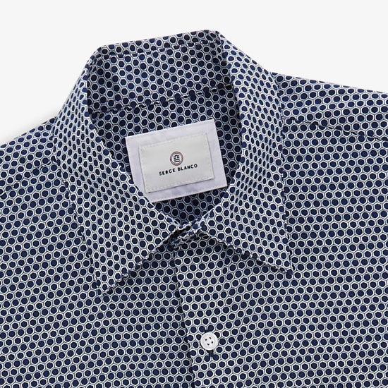 Serge Blanco Chemise Charles Alvéoles Dark Navy