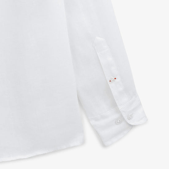 Serge Blanco Chemise Charles En Lin Blanche