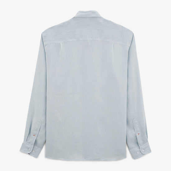 Serge Blanco Chemise Charles En Lin Bleu Ciel