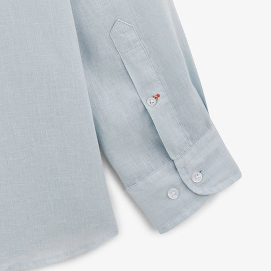 Serge Blanco Chemise Charles En Lin Bleu Ciel