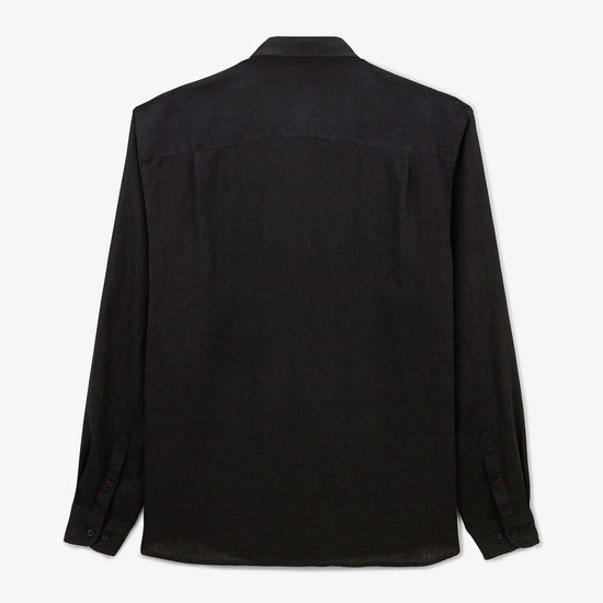 Serge Blanco Chemise Charles En Lin Noir