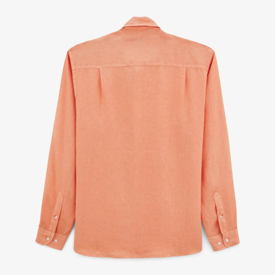 Serge Blanco Chemise Charles En Lin Orange Corail