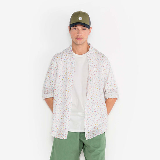 Serge Blanco Chemise Charles En Lin Summer Blanche