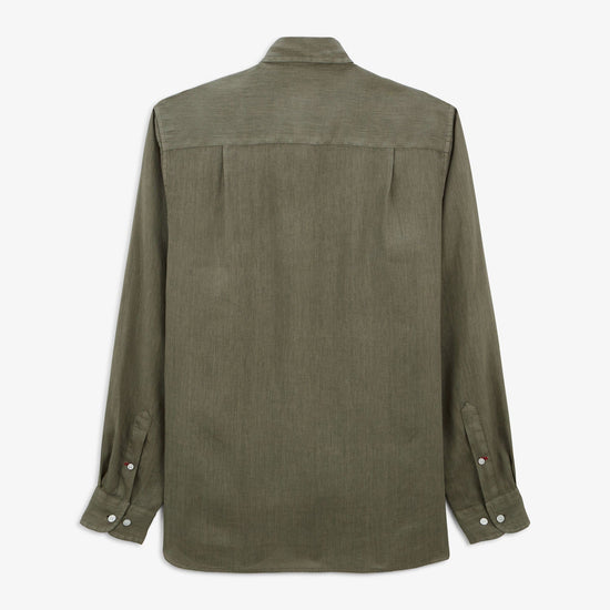 Serge Blanco Chemise Charles En Lin Vert Militaire