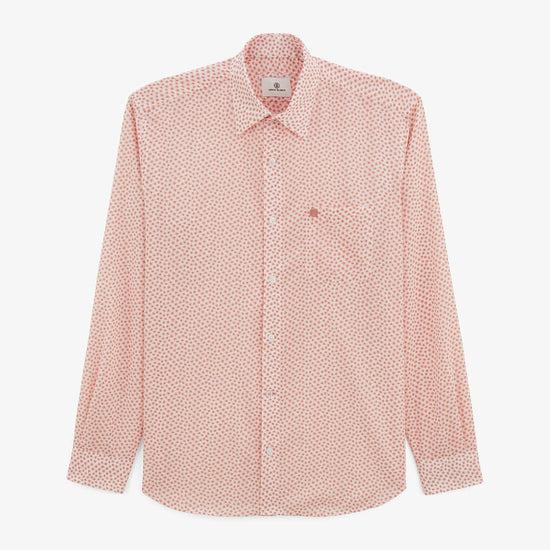 serge blanco Chemise Charles étoiles orange corail