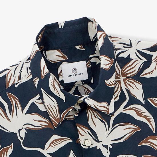 Serge Blanco Chemise Charles Hibiscus Dark Navy