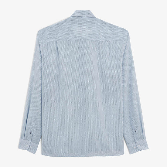 Serge Blanco Chemise Charles Micro Motif Bleue