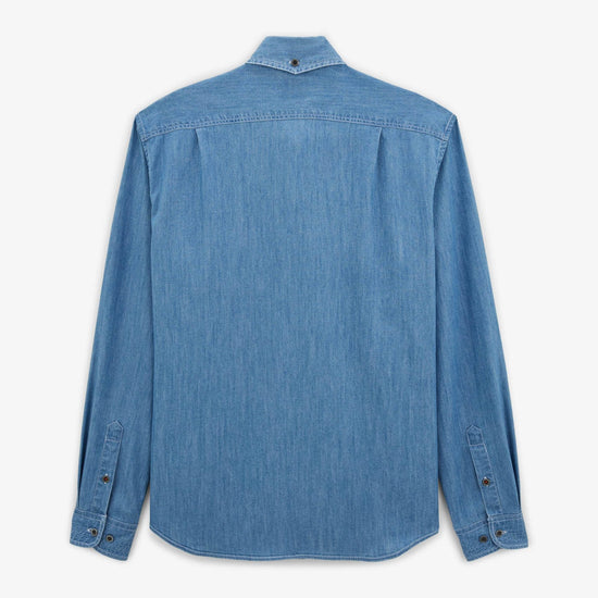 Serge Blanco Chemise Charles Western Bleu Denim