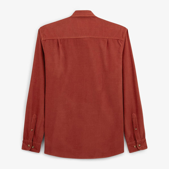 Serge Blanco Chemise En Velours Rouge Courge