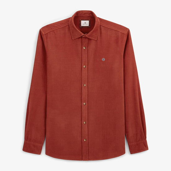 serge blanco Chemise en velours rouge courge