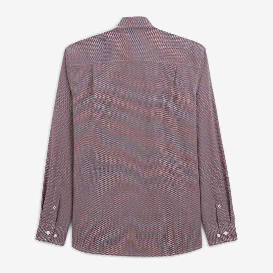 Serge Blanco Chemise Imprimé Géométrique Rouge
